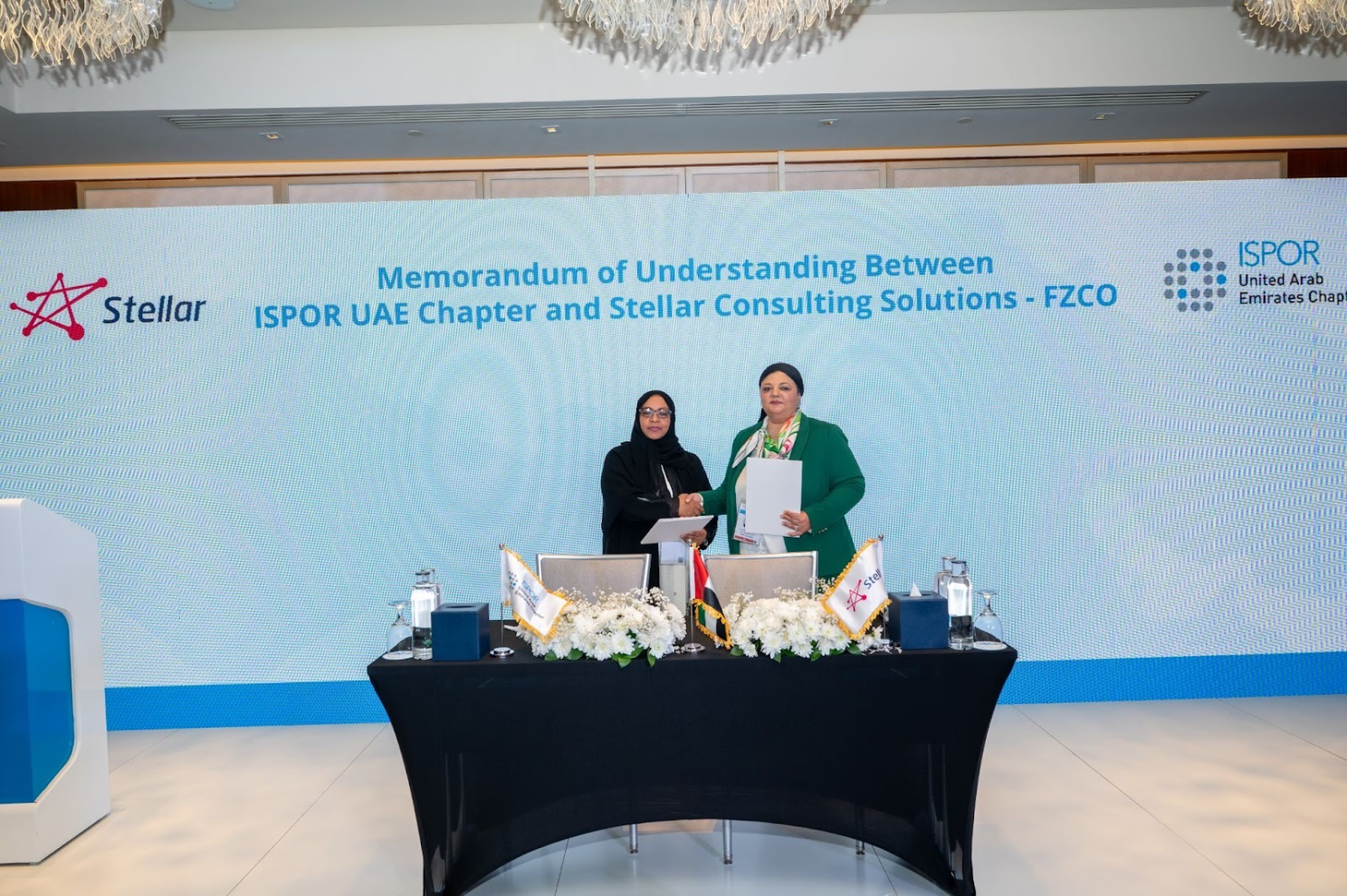 MoU signing between Prof. Samar Mansour and Prof. Nadia Al Mazrouei